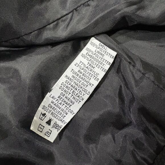 BOB MACKIE Wearable Art Black Embroidered Fleece Vest Faux Fur Collar Size XL - Picture 4 of 7